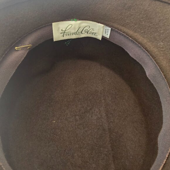 Brown Winter Hat With Brown Bow on Back - Picture 3 of 4